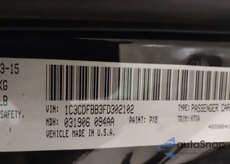 2015 Dodge Dart Sxt from USA, damaged, VIN 1C3CDFBB3FD302102